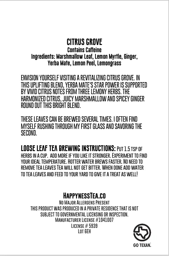 Citrus Grove Happyness Tea Company