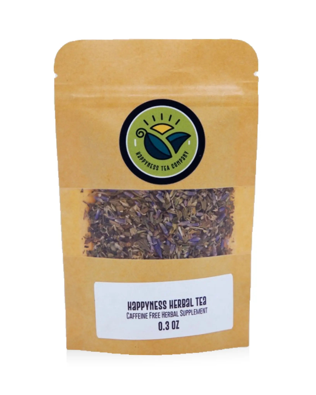 Happyness Tea Company Happyness Herbal Tea stress relieving mint tea package with mint, lavender, damiana, and catnip