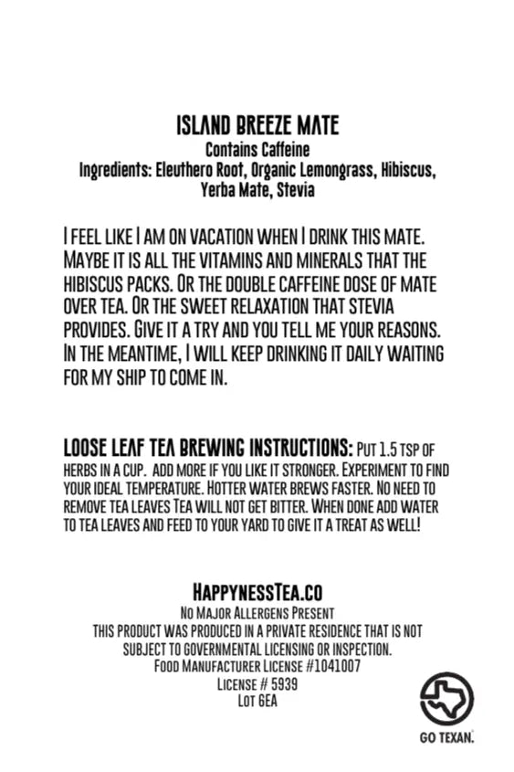 Island Breeze - Tropical Yerba Mate Tea Happyness Tea Company