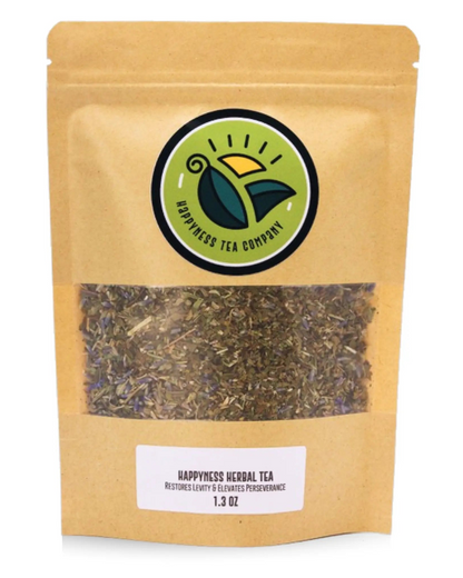 Happyness Tea Company Happyness Herbal Tea stress relieving mint tea package with mint, lavender, damiana, and catnip