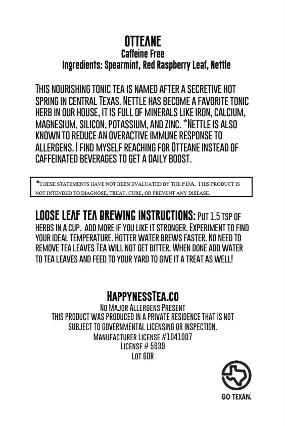 Otteane - Nourishing Mint Tea Happyness Tea Company